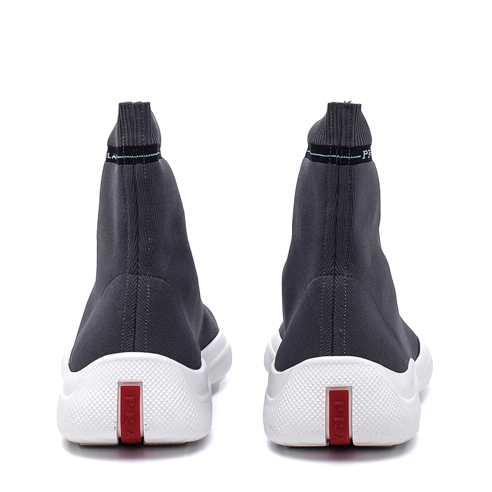 Prada - Grey Fabric Rubber Sole Sock Sneakers